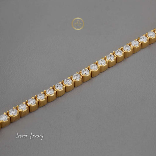 Round Cut Brilliant Lab Grown Diamond Four Prong Tennis Bracelet - view 2