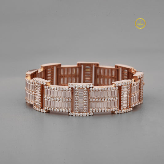 Round Cut Lab Grown Diamond Wide Link Tennis Bracelet - view 2