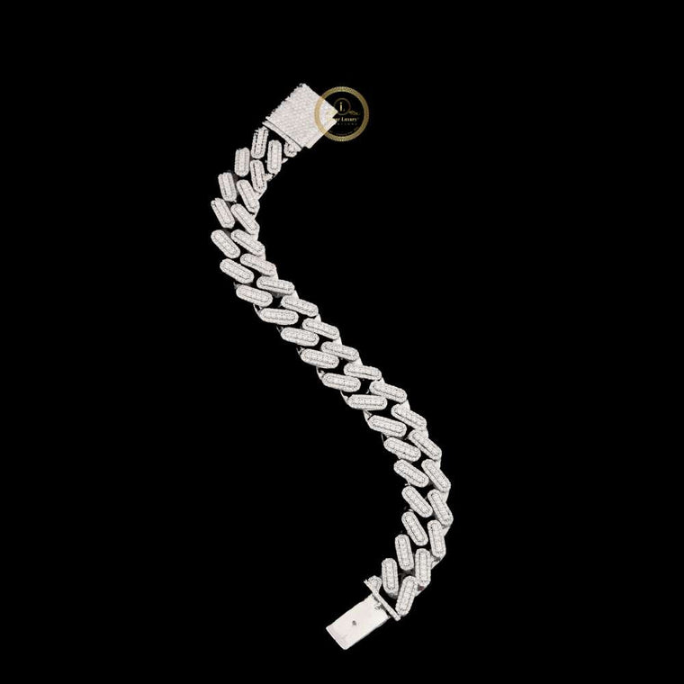 Round Cut Lab Grown Diamond Elongated Miami Cuban Link Bracelet - view 2