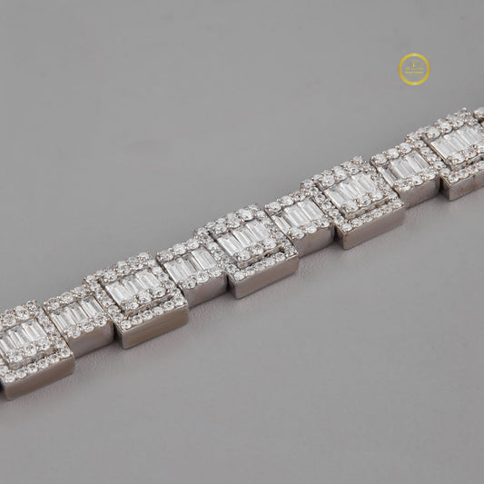 Emerald Lab Grown Cut Diamond Link Bracelet - view 3