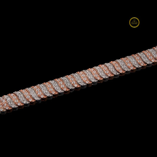 Triple Row Round Cut Lab Grown Diamond Pave Tennis Bracelet - view 2