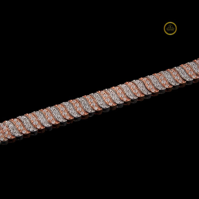 Triple Row Round Cut Moissanite Pave Tennis Bracelet - view 2