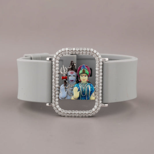 Custom Photo Lab Grown Diamond Silicone Bracelet - view 4