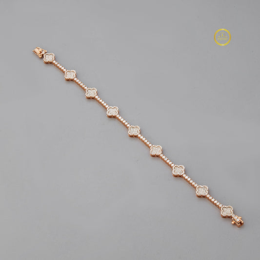 Moissanite Floral Station Link Bracelet - view 2
