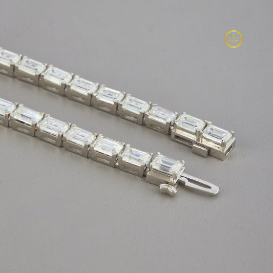 Emerald Cut Moissanite Tennis Bracelets - view 4
