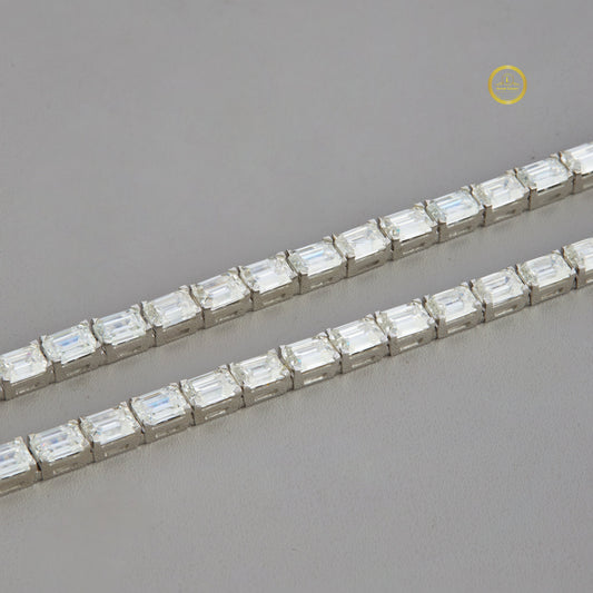 Emerald Cut Moissanite Tennis Bracelets - view 3