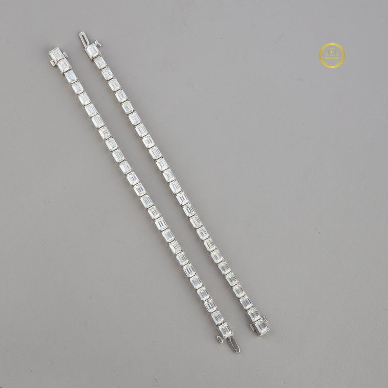 Emerald Cut Moissanite Tennis Bracelets - view 2