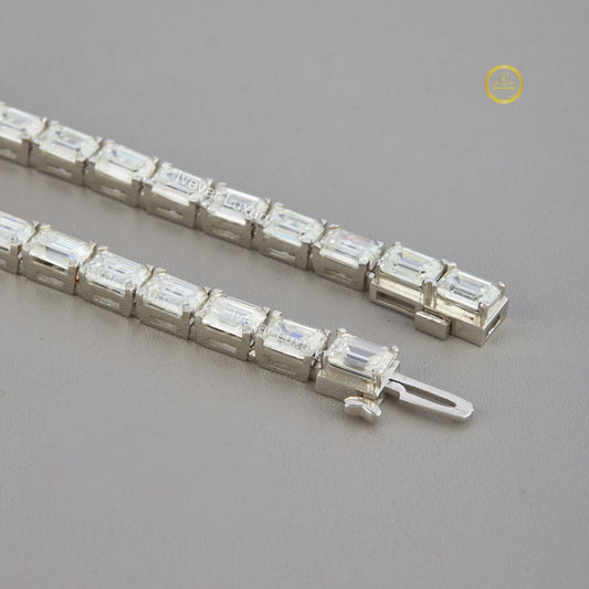 Emerald Cut Lab Grown Diamond Tennis Bracelets - view 2