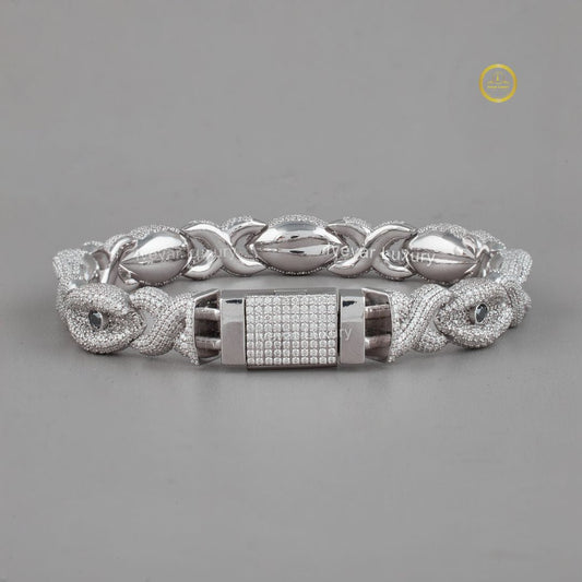 Round Cut Lab Grown Diamond Pave Infinity Link Bracelet - view 2