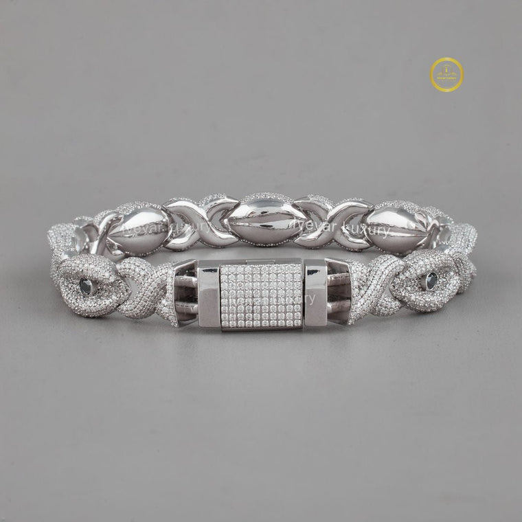 Round Cut Lab Grown Diamond Pave Infinity Link Bracelet - view 2