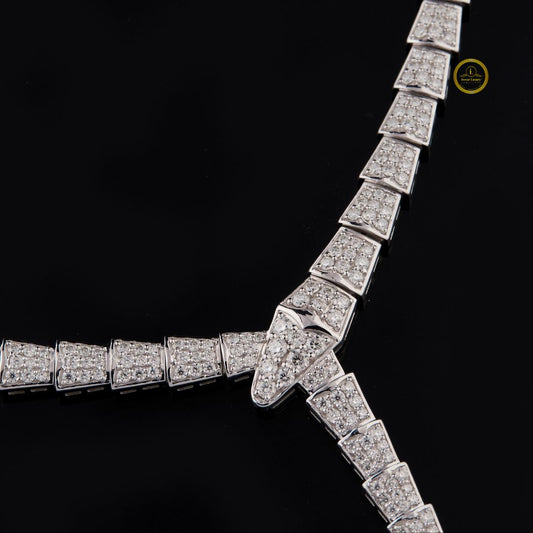 Custom 925 Sterling Silver Lab Grown Diamond Snake Shape Chain - view 3