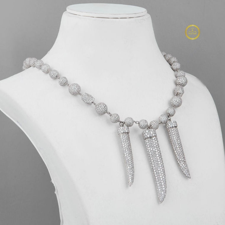 Iced Out Heavy Ball Lab Grown Diamond Choker Necklace - view 2