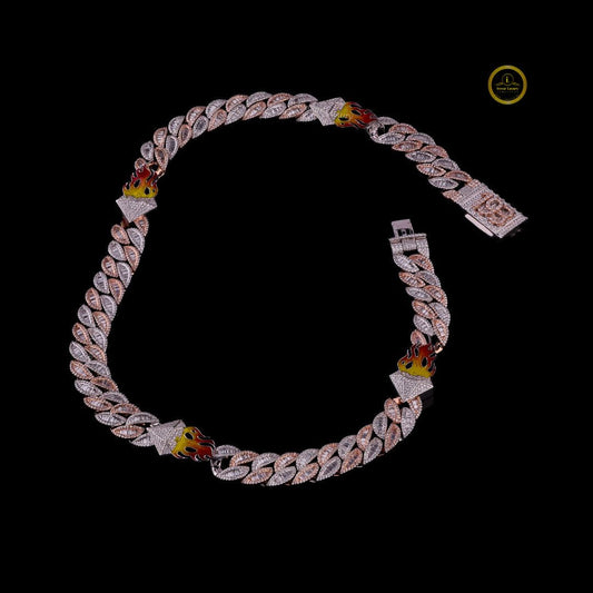 Rounded Motif Layering Chain with Micro Lab Grown Diamonds - view 4