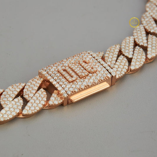 Iced Out Heavy Hollow Curb Lab Grown Diamond Choker Necklace - view 4