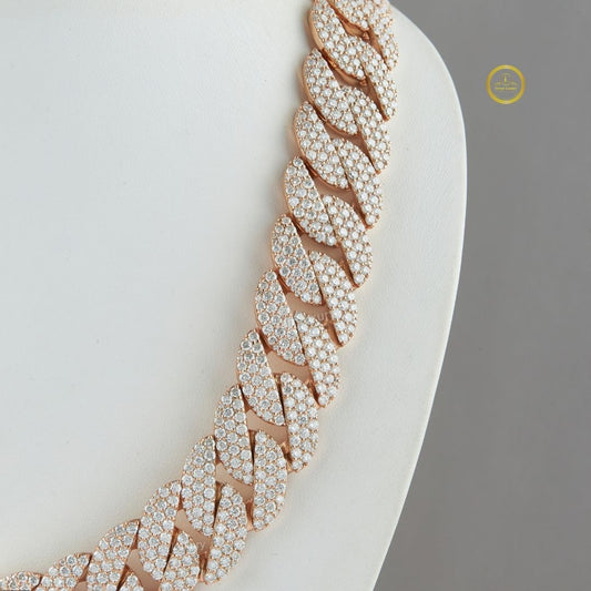 Iced Out Heavy Hollow Curb Lab Grown Diamond Choker Necklace - view 2