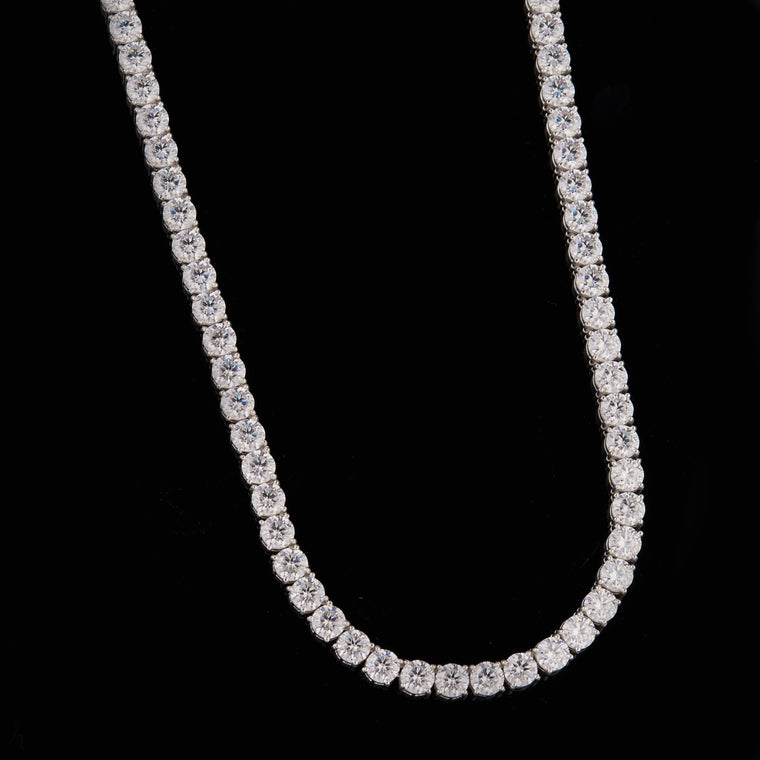 Hip Hop Lab Grown Tennis Chain 925 Solid Silver Iced Out Necklace for Men - view 2