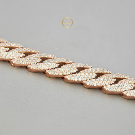 Iced Out Heavy Hollow Curb Moissanite Choker Necklace - view 3
