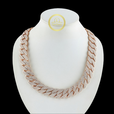 Iced Out Heavy Hollow Curb Moissanite Choker Necklace