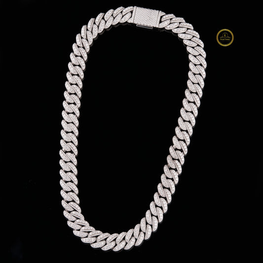 Iced Out Heavy Choker Necklace with Stone Set Clasp - view 2