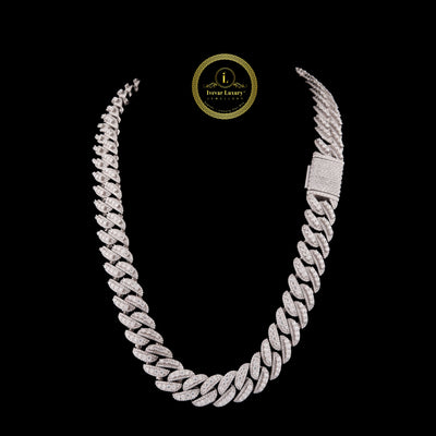 Iced Out Heavy Moissanite Choker Necklace with Stone Set Clasp