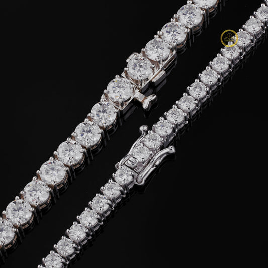 5mm VVS Moissanite Iced Out Tennis Chain in 925 Sterling Silver - view 4