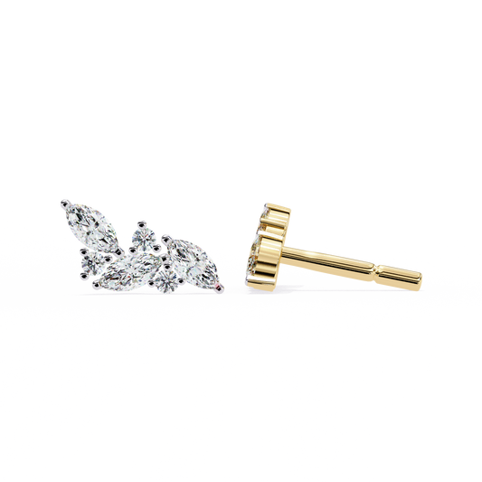 Marquise Leaf Climber Earrings - view 4
