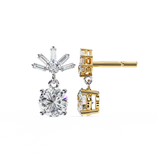 Baguette and Round Brilliant Harmony Earrings - view 4