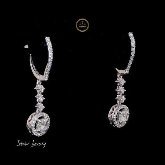 Minimalist 14K Gold Natural Rose-Cut Diamond Drop Earrings - view 3