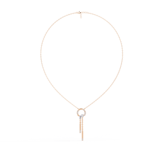 Circle Drop Bar Pendant Necklace - view 3