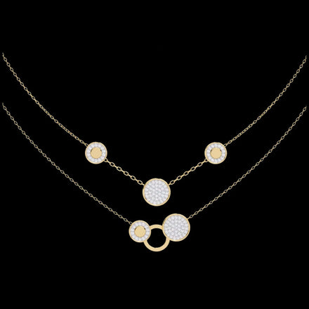 Double Layer Pave Circle Lab Grown Diamond Station Necklace