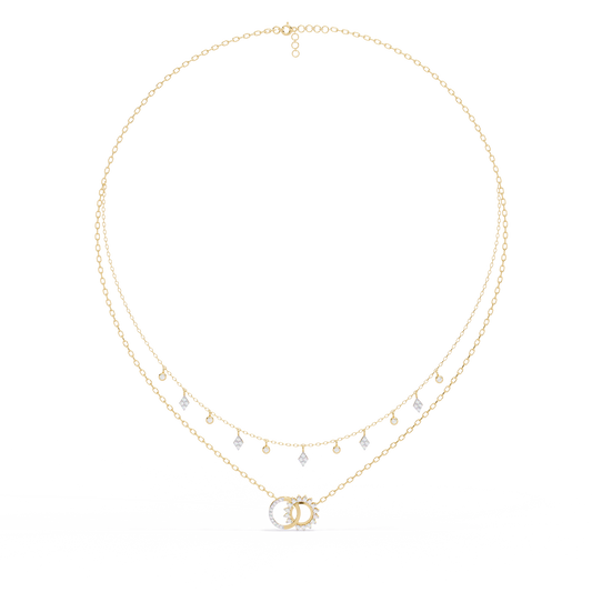 Interlocking Circle Double Layered Chain Necklace - view 2