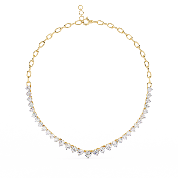 Graduated Round V Necklace - view 2