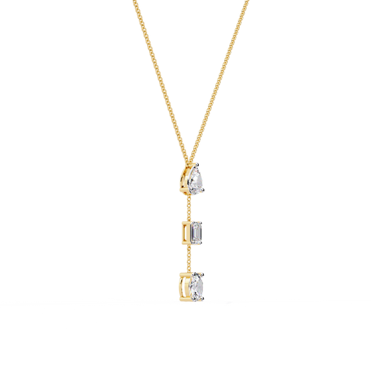 Three Mix Shape Drop Pendant Necklace - view 2
