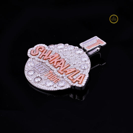 Shakalala Name Medallion Tri Tone 3D Hip Hop Lab Diamond Pendant - view 2