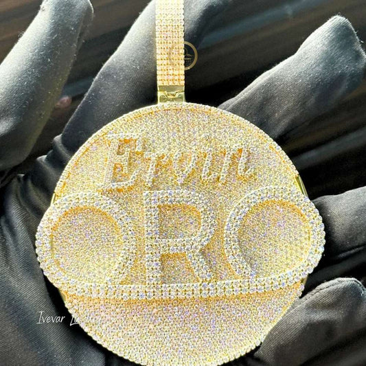 Custom From ERVIN ORO Lab Diamond Iced-Out 3D Medallion Pendant - view 3
