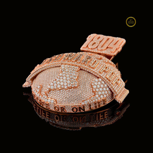 Custom "T-BROWARO POP" Iced-Out Pendant With 1804 Bail and Moissanite - view 2