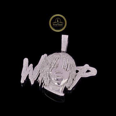 Iced-Out Custom Moissanite Wop Letter Rapper Figure Pendant Charm