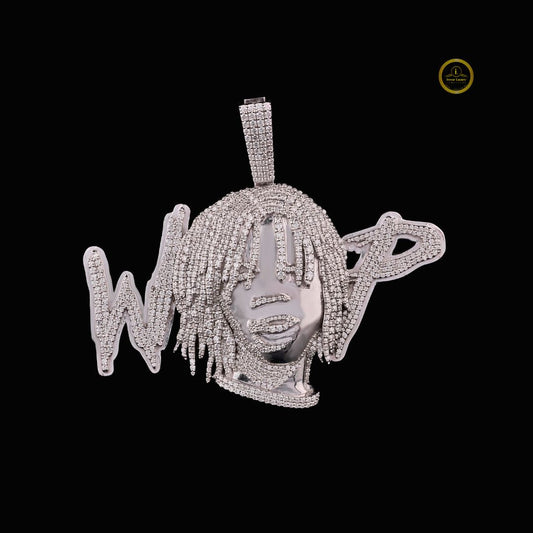 Iced-Out Custom Moissanite Wop Letter Rapper Figure Pendant Charm - view 4