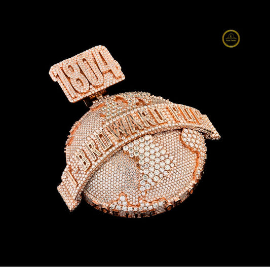 Custom T-BROWARO POP Lab Diamond Globe Pendant with 1804 Bail - view 4