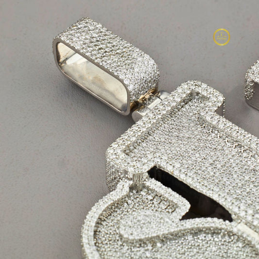 Custom Bubble Letter SLB Drip Lab Diamond Iced-Out High Quality Pendant - view 2