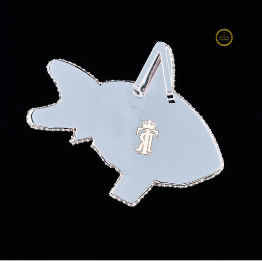 Custom Shark Name Pendant Baguette Lab Diamond Iced-Out Hip Hop Jewelry - view 2