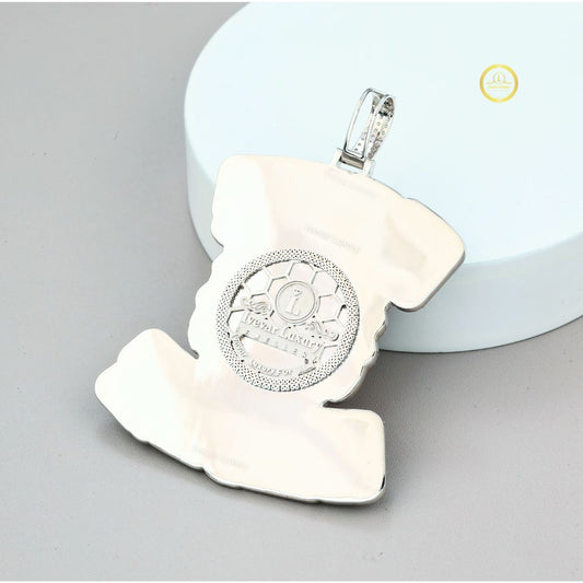 Custom Never Failure Wolf Lab Diamond Two Tone 3D Pendant - view 2