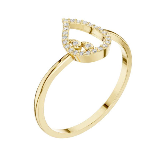Open Round Cut Pave Lab Grown Diamond Split Band Gold Fashion Ring - view 4