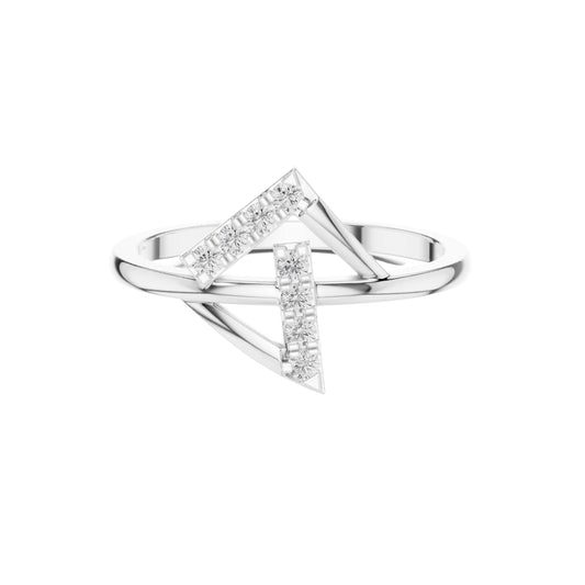 Geometric Princess Cut Lab Diamond Promise Ring - view 3