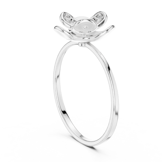 Paw Print Ring with Round Pave Accents - view 4
