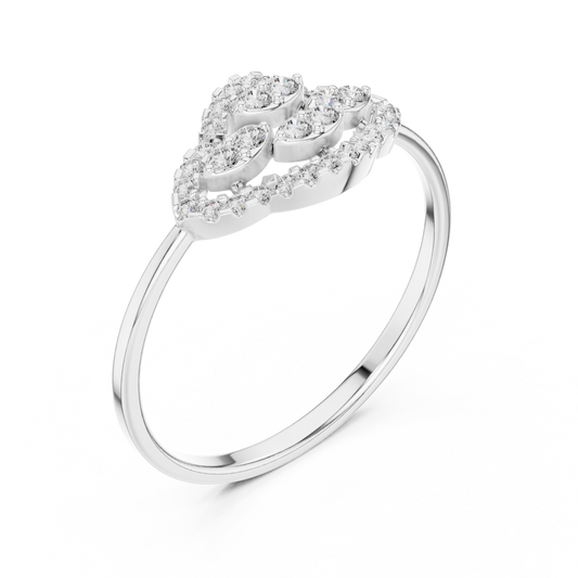 Round Moissanite Pave Accents Cluster Halo Ring - view 4