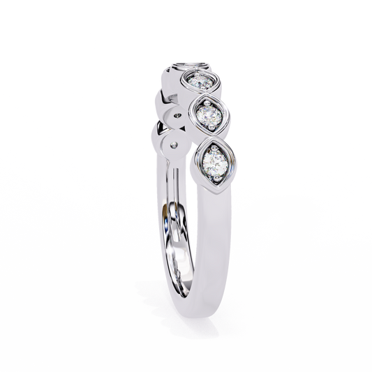 Round Cut Bezel Set Eternity Wedding Band - view 2