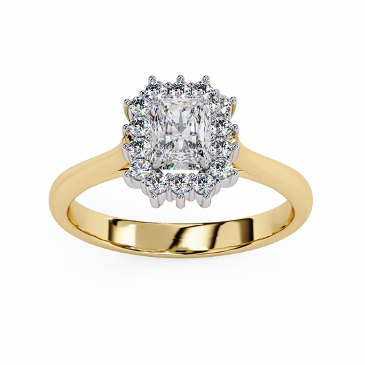 Radiant Cut Lab Diamond Halo Ring - view 2