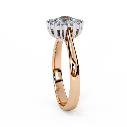 Round Halo Lab Diamond Infinity Twist Ring - view 2