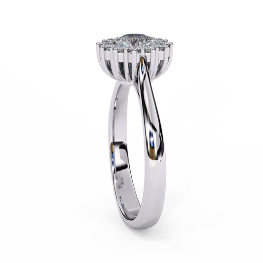 Round Halo Lab Diamond Infinity Twist Ring - view 4